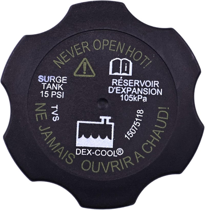 Chamixx 15PSI Radiator Coolant Reservoir Cap 15075118 5066786 15042975 Compatible with Chevy Avalanche Silverado Surburban Tahoe Pontiac Buick GMC Sierra Yukon Cadillac Escalade Saturn Pursuit Hummer - Image 1